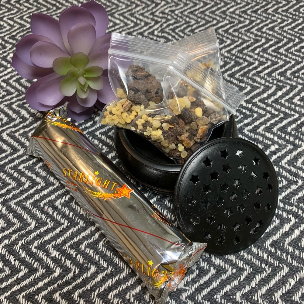 🪶Frankincense & Myrrh Charcoal Incense Burner Kit💨